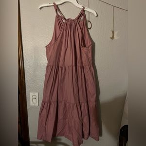 pink formal halter dress
